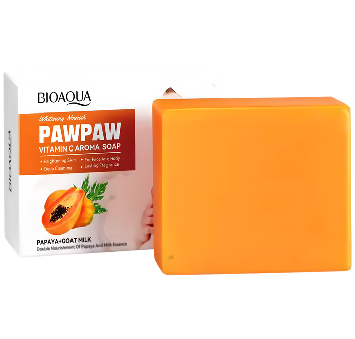 Jabón de Papaya de 100g – Barra Aclarante Exfoliante con Vitamina C para Rostro y Cuerpo