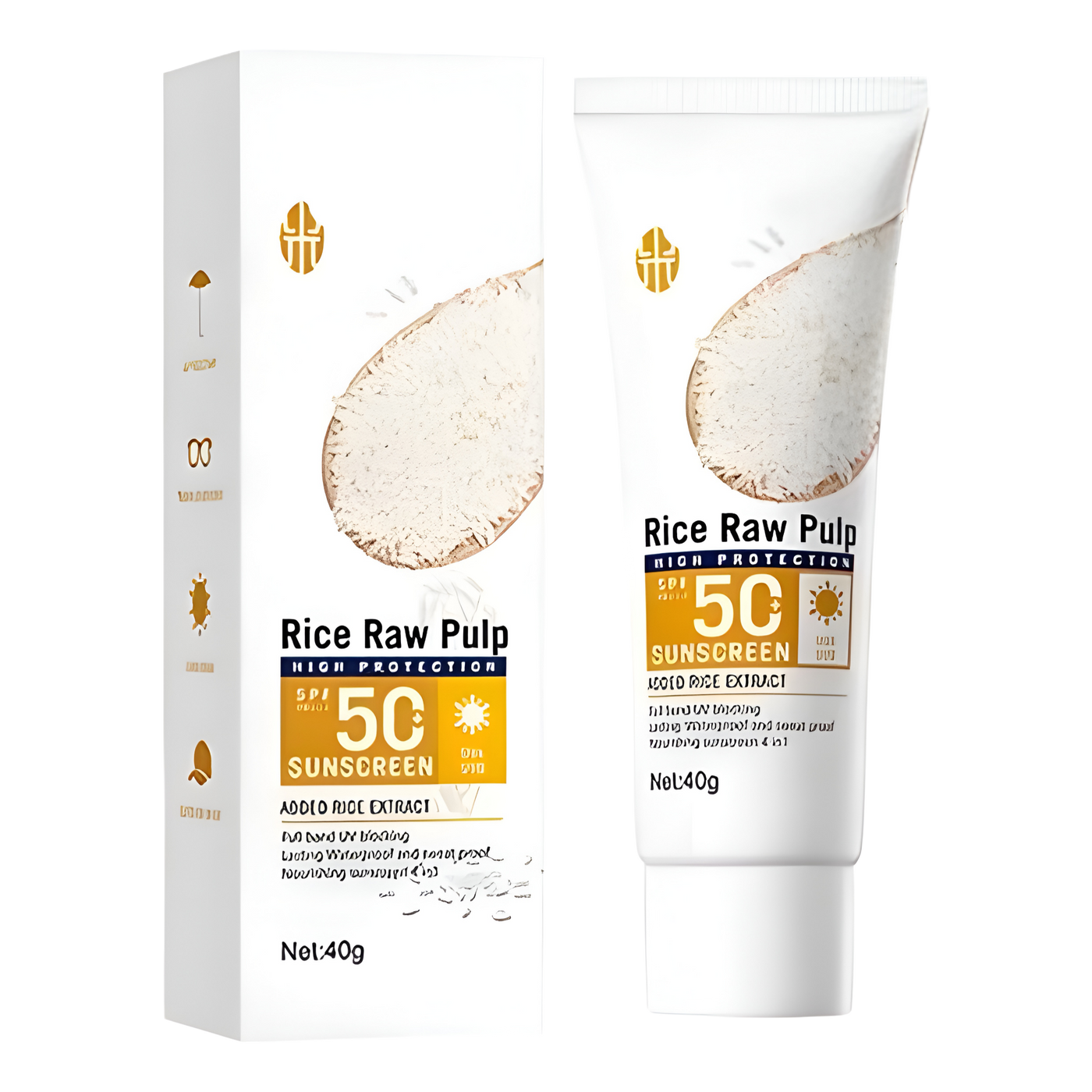 Protector Solar  Rice Raw Pulp: Efecto Aclarante, Anti-Manchas y Alta Protección UV | BIOAQUA