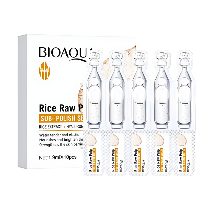 Serum facial De extracto De arroz y acido hialuronico 5 ampolletas |BIOAQUA